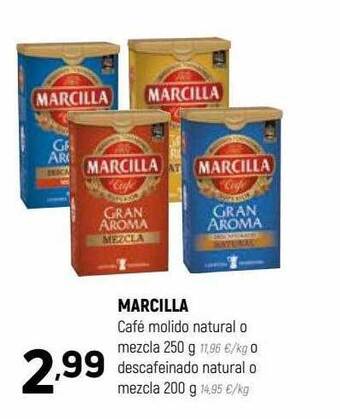 Coviran Marcilla café molido natural o mezcla o descafeinado natural o mezcla oferta