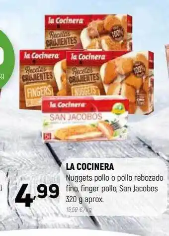 Coviran La cocinera nuggets pollo o pollo rebozado fino finger pollo san jacobos oferta
