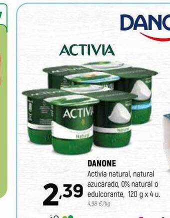 Coviran Danone activia natural natural azucarado 0% natural o edulcorante oferta