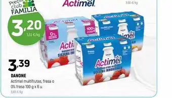 Coviran Danone actimel multifrutas fresa o 0% fresa oferta