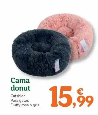 TiendAnimal Cama donut catshion para gatos fluffy rosa o gris oferta