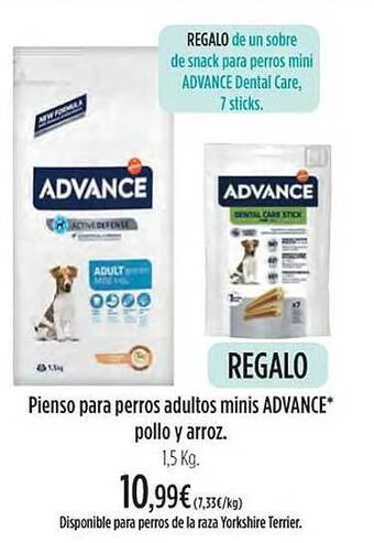 El Corte Inglés Pienso para perros adultos minis advance pollo y arroz oferta