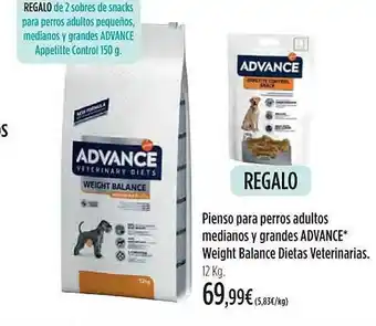 El Corte Inglés Pienso para perros adultos medianos y grandes advance oferta