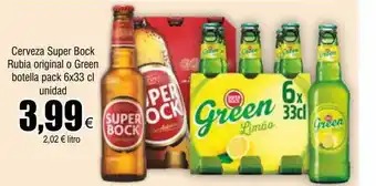 FROIZ Cerveza super bock rubia original o green oferta