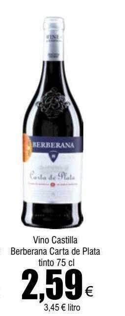 FROIZ Vino castilla berberana carta de plata tinto oferta