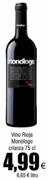 FROIZ Vino rioja monólogo crianza oferta
