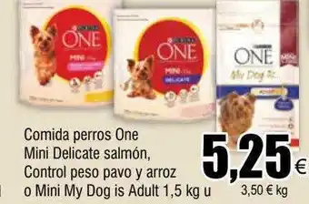 FROIZ Comido perros one mini delicate salmón control peso pavo y arroz o mini my dog is adult oferta