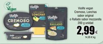 FROIZ Violife vegan cremoso lonchas sabor original o rallado sabor mozzarella oferta