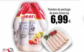 FROIZ Fiambre de pechuga de pavo coren kg oferta