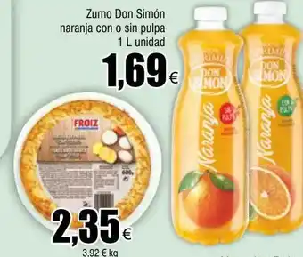 FROIZ Zumo don simón naranja con o sin pulpa oferta
