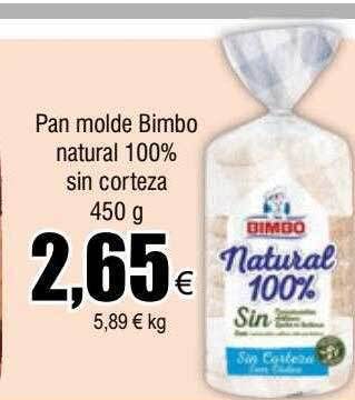 FROIZ Pan molde bimbo natural 100% sin corteza oferta