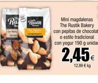 FROIZ Mii magdalenas the rustik bakery con pepitas de chocolate o estilo tradicional con yogur unidade oferta
