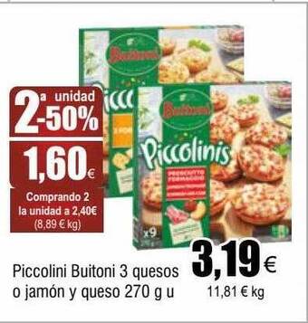 FROIZ Piccolini buitoni 3 quesos o jamón y queso oferta