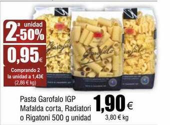 FROIZ Pasta garofalo igp mafalda corta radiatori o rigatoni oferta