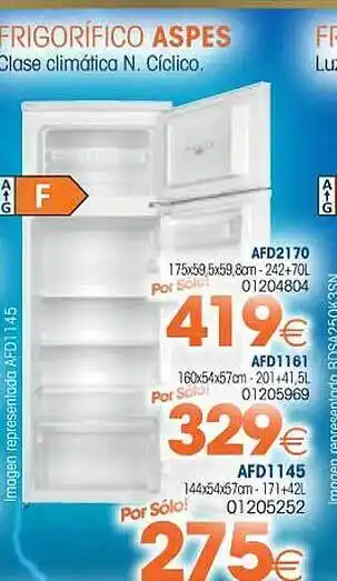 Frigorífico aspes clase climática n. cíclico