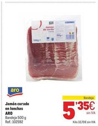 Makro Jamón curado en lonchas aro oferta