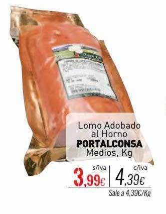 Cuevas Cash Lomo adobado al horno portalconsa medios, kg oferta