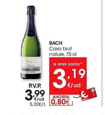 Eroski Bach cava brut nature oferta