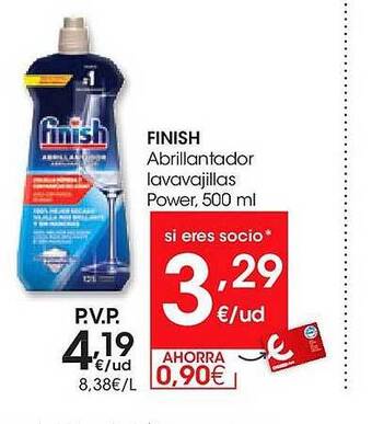 Eroski Finish abrillantador lavavajillas power oferta