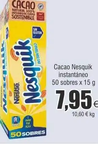 FROIZ Cacao nesquik instantáneo 50 sobres oferta