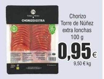 FROIZ Chorizo torre de núnez extra lonchas oferta