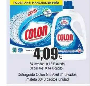 FROIZ Detergente colon gel azul 34 lavados maleta 30+3 cacitos oferta