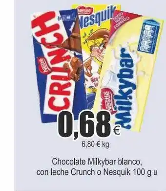 FROIZ Chocolate milkybar blanco, con leche crunch o nesquik oferta