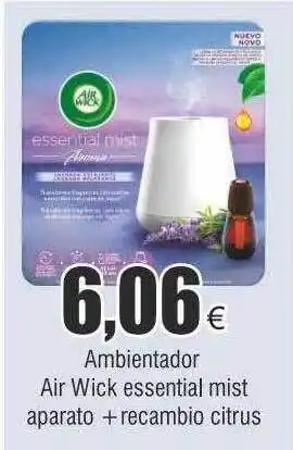 FROIZ Ambientador air wick essential mist aparato + recambio citrus oferta