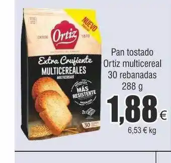 FROIZ Pan tostado ortiz multicereal 30 rebanadas oferta