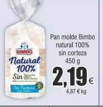 FROIZ Pan molde bimbo natural 100% sin corteza oferta