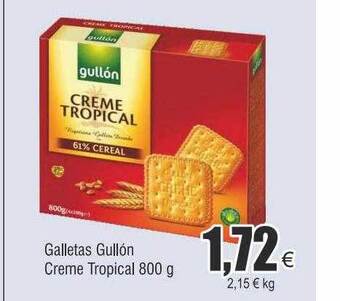 FROIZ Galletas gullón creme tropical oferta