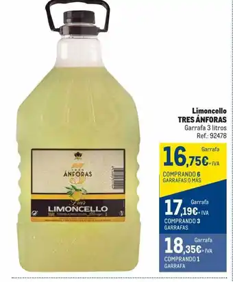 Makro Limoncello tres ánforas garrafa oferta