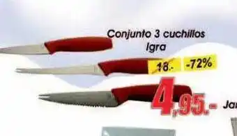 Conjunto 3 cuchillos igra