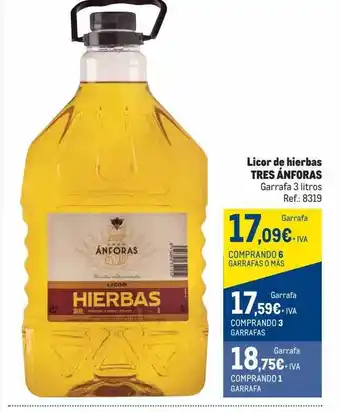 Makro Licor de hierbas tres ánforas garrafa oferta