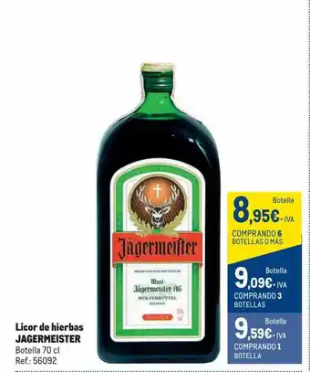 Makro Licor de hierbas jagermeister botella oferta