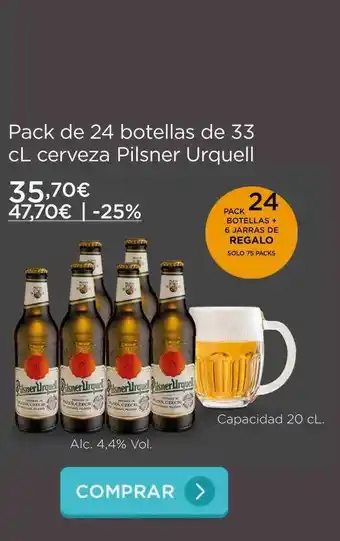 La tienda en casa Pack de 24 botellas de 33 cl cerveza pilsner urquell oferta