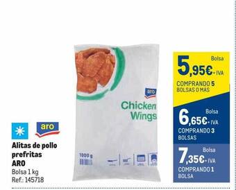 Makro Alitas de pollo prefritas aro oferta