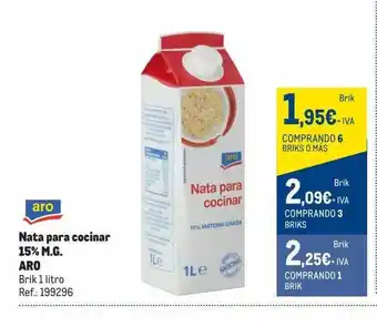 Makro Nata para cocinar 15% m.g. aro oferta
