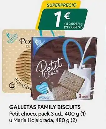 Masymas Galletas family biscuits petit choco, pack 3 oferta