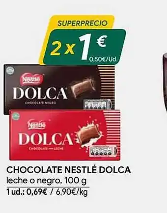 Masymas Chocolate nestlé dolca leche o negro oferta