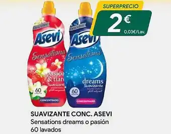 Masymas Suavizante conc. asevi sensations dreams o pasión 60 lavados oferta