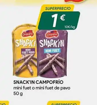 Masymas Snack'in campofrío mini fuet o mini fuet de pavo oferta