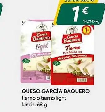 Masymas Queso garcía baquero tierno o tierno light lonch. oferta