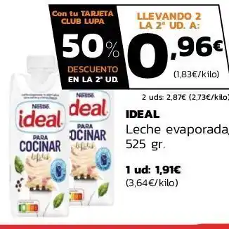 Supermercados Lupa Leche evaporada oferta