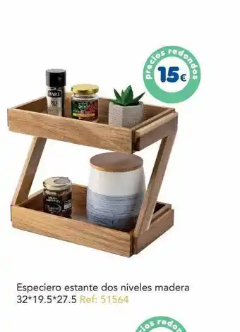 Tiendas MGI Especiero estante dos niveles madera oferta