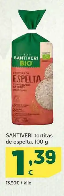 HiperDino Santiveri tortitas de espelta oferta