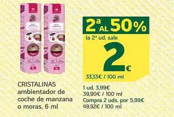 HiperDino Cristalinas ambientador de coche de manzana o moras oferta