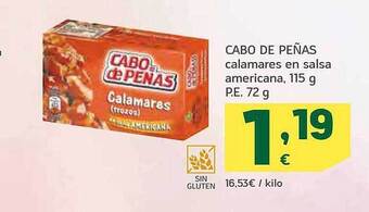 HiperDino Cabo de peñas calamares en salsa americana oferta
