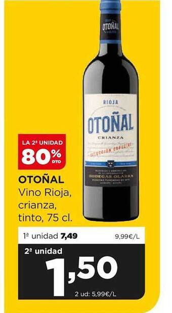 Alimerka Otoñal vino rioja, crianza, tinto oferta