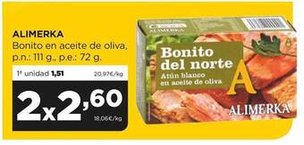 Alimerka Alimerka bonito en aceite de oliva oferta